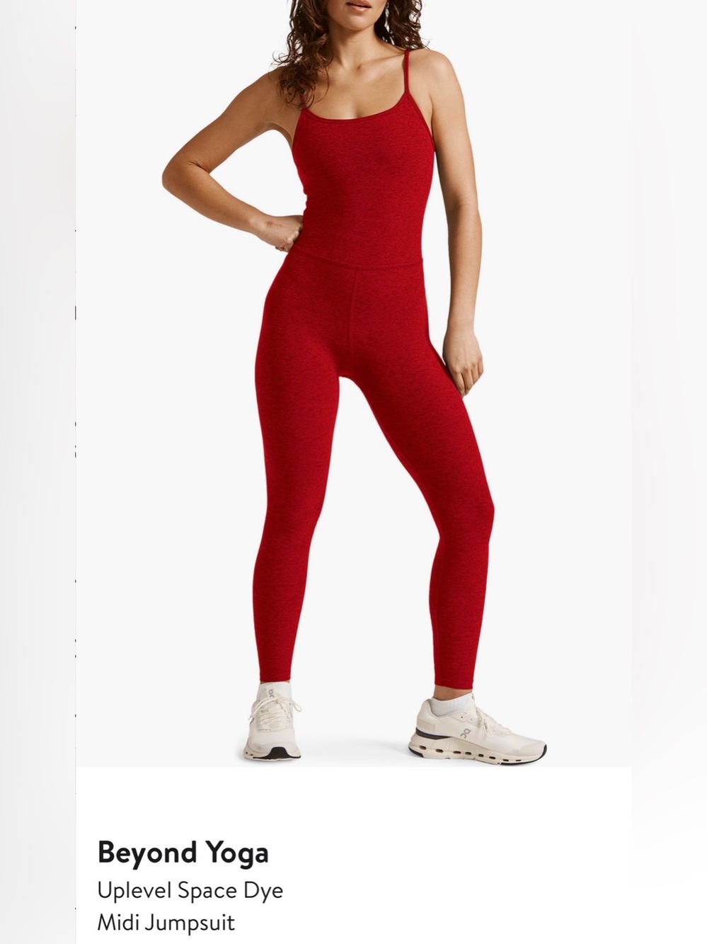Beyond Yoga Red Spaghetti-Strap Jumpsuit